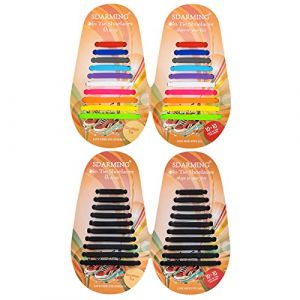 SDARMING No Tie Lacets de Chaussure pour Enfants et Adultes, Lacets Élastiques Sans Nœud en Silicone pour Chaussures de Sport, Lacets Sans Laçage Élastique Impérmeable, Noir et Multicolore (SDARMING, neuf)