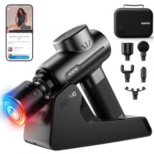 RENPHO Pistolet de massage avec chaleur et froid, pistolet de massage à percussion des tissus profonds portable avec Bluetooth et support de charge, éligible FSA HSA Active+ Thermacool Deluxe (RENPHO LIMITED, neuf)