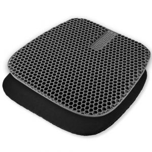 Zocipro Coussin Gel avec Housse Amovible, Coussin Anti Escarre Respirant, R&eacute;duit Pression Coccyx, pour Voiture, Bureau, Maison, Fauteuil Roulant (42 * 40cm, Gris) (HTB668, neuf)