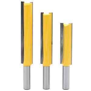 DingGreat 3Pcs 8mm Queue Fraises de Fraisage extra longues, Fraise &agrave; Bois Fraise Extra-longue Fraise droite &agrave; bout 8mm * 1/2" * 50.8mm, 8mm* 1/2" * 63mm, 8mm* 1/2" * 76mm (Dgreat Direct, neuf)