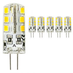 5 pack G4 Ampoules LED 3W Blanc chaud - Version améliorée de condensateur électrolytique - 3W LED Equivalent 25W Ampoule à Halogène, DC 12V (XINYANSEE Official Store, neuf)