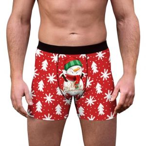 NaLatia Calecon Personnalise Homme, Homme Calecon No&euml;l, Sport Boxer Homme Coton Pas Cher Rigolo Noel Calecon Microfibre Shorty Transparent sous-V&ecirc;tements, Cale&ccedil;on de nouveaut&eacute; Personnalis&eacute; (GUnakd, neuf)