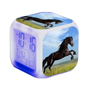 Zenithia R&eacute;veil Cheval - LED - Alarme Animale - avec lumi&egrave;re - Brillant dans la Nuit - pour Enfants et Adultes - Cadeaux d'anniversaire pour Enfants Adultes (Blissbuilt, neuf)