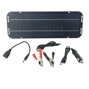 Chargeur solaire 60 W 12 V pour batterie de voiture, étanche IP65, chargeur de panneau solaire portable pour voiture, camping-car, bateau, automobile et moto (BITAOKKKJ, neuf)