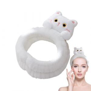 Skin Care Headband, Soft Hair Bands, Cute Cat Makeup Spa Headbands, Spa Headband For Washing Face, Soft Plush Hair Bands For Shower, 5x18cm/1.97x7.09 Inches, 47g (wenken, neuf)
