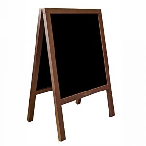 Panneau publicitaire exterieur en bois. Lourd et stable-16kg!- étanche - coupe-vent - Chevalet Stop Trottoir pour restaurant- Double Face (100x65 cm – 16kg, résistant aux intempéries) (ALIJE, neuf)