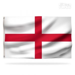Drapeau Anglais Premium 150x90cm - Drapeau de l'Angleterre résistant et de haute qualité avec 2 œillets métalliques - Soyez fier de vos couleurs ! (Get Your Flag, neuf)