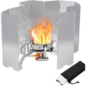 12 plaques de cuisine de camping - Protection contre le vent - Pliable - En aluminium - Pour r&eacute;chaud de camping, r&eacute;chaud &agrave; gaz, r&eacute;chaud d'ext&eacute;rieur, pique-nique, r&eacute;chaud &agrave; gaz (unktor-UK, neuf)