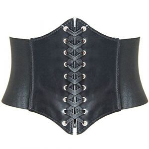 HANERDUN Ceinture Corset pour Femme Cuir Corset &agrave; Lacets Ceinture &Eacute;lastique Ceinture R&eacute;tro Cinch Quatre Tailles - Noir - Taille M (AYOZI, neuf)