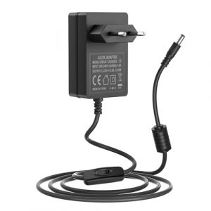 Alimentation Switch 12V Adaptateur 12V 2A Compatible avec Seagate Freeagent Goflex WD Western Digital My Book Essential HDD Disque Dur Externe numérique WD My Cloud Cordon d’Alimentation (MAREISA-EU, neuf)