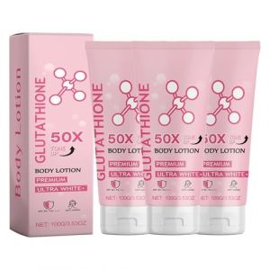 Glutathion 50x Lotion corporelle hydratante, SPF 50 + hydratant Corporel, lotion corporelle glutathion, crème éclaircissante anti - âge, teint inégal (3pcs) (KunNan-FR, neuf)