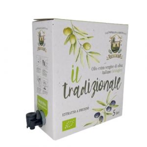 Huile d'olive extra vierge biologique, Ogliarola Garganica italienne, huile EVO extraite à froid, 100% huile des Pouilles, fruité moyen, bidon de 5 L (Win2Win Distribution, neuf)