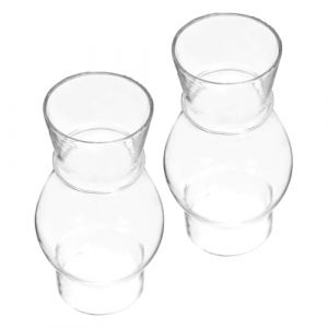 MUSISALY Abat-Jour En Verre Transparent Pour Lampe &Agrave; Huile Lot De 2 Pi&egrave;Ces Remplacement De Chemin&eacute;E De Lampe &Agrave; P&eacute;Trole Accessoire R&eacute;Tro Pour &Eacute;Clairage Int&eacute;Rieur (YangF, neuf)