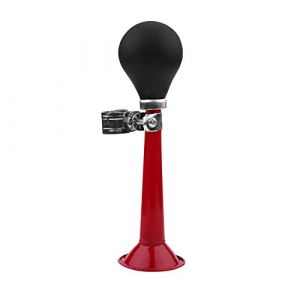 Klaxon de Clairon, Klaxon de Clown Rétro, Klaxon de Vélo pour Enfants, Haut-Parleur Torsadé en Métal Classique, Sirène, Klaxon à Air D'escargot avec Ampoule à Presser pour Véhicules,(Rouge) (Scceties, neuf)