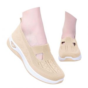 Chaussures Femme, Outdoor Blanche Basket sans Lacet Légère Orthopediques Basquettes Chic Confortable Chaussures de Running Marche Ete Sneakers (PPangUDing, neuf)