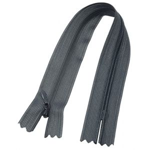 AERZETIX - C60775 - Lot de 10 Fermetures éclair invisibles 22 cm non-séparables - fermeture à glissière crémaillère - couleur gris foncé sombre - maroquinerie jean pantalon robe jupe curseur vêtement (Tuning, neuf)