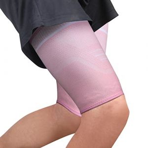 Manchon de Compression Cuisse pour Femmes et Hommes 2 Pièces Compression Supports de Cuisse Respirant Bandage Cuisse Soulager Douleurs Ischio Jambiers, Tensions Musculaires, Sport (Rose, L) (RUILAIBAO US, neuf)