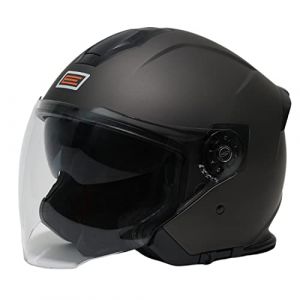 ORIGINE Casque Moto Jet Casque Scooter Ouvert avec Double Visière Homologué ECE(Solid Titanium,XL) (H&H Sports Protection srl, neuf)