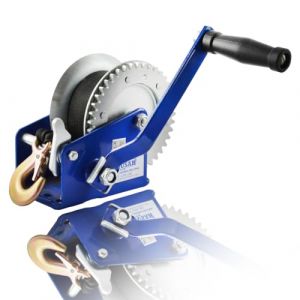 Husar Winch Treuil Manuel 1200 lbs 543 kg avec Sangle 10 mètres, fabriqué en acier inoxydable, frein à cliquet, simple effet, pour bateaux, remorques, industrie (HUSAR WINCH, neuf)