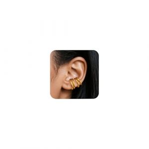 Boucle d Oreille a Clip Femme Boucle d'oreille Grosse Faux Piercing Oreille Manchette Oreilles Or Demi Creole Clips Sans Trou Ear Cuff (Spunkcharms, neuf)