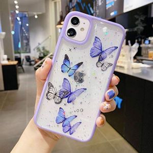 Emlivi Coque Compatible avec iPhone XS Max(6,5"), Etui pour iPhone XS Max Transparent Crystal Motif Papillon Violet Housse Avanc&eacute; Silicone TPU de Protection Case Anti-Rayures Cover pour iPhone XS Max (Emlivi, neuf)