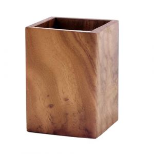 Eterspr Pot &agrave; Crayons Carr&eacute; En Bois, Stylo Crayon Support Organiseur, Scolaire Stylos Organisateur, Bois de Noyer Noir, pour Papeterie, Bureaux, 8x8x11cm/3,15x3,15x4,33in (Marron) (Eternal Lighthouse, neuf)