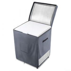 Getdoublerich Housse de r&eacute;frig&eacute;rateur, housse de cong&eacute;lateur &eacute;tanche &agrave; la poussi&egrave;re, housse de cong&eacute;lateur ext&eacute;rieur pour cong&eacute;lateur vertical de 2,3 m&sup3;, noir (gris, 55,88 x 63,5 x 85,09 cm) (Getrichtag, neuf)