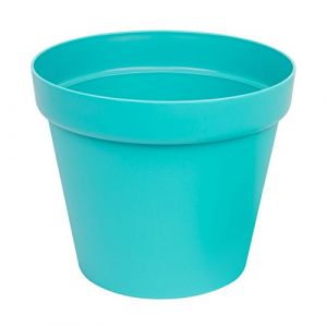 Turquoise Pot de Fleur Patio Brillant, 58 cm diametre (botle, neuf)