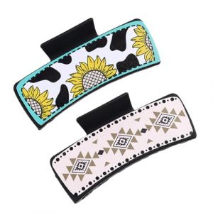 Barrette &agrave; cheveux de cowgirl - Barrette &agrave; cheveux carr&eacute;e avec pince fixe - Tenue solide avec design classique de cowboy occidental - Barrette &agrave; cheveux western parfaite pour (ruixjz, neuf)