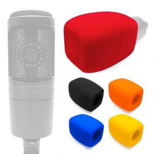 Voarmaks AT2020 Housse de micro en mousse pour pare-brise compatible avec Audio-Technica AT2020 AT2035 AT2040 AT2050 ATR2500 ATR2500X AT4040 AT4033A AT4050 BP40, 1 filtre anti-pop rectangulaire &agrave; (MusicMate2015, neuf)