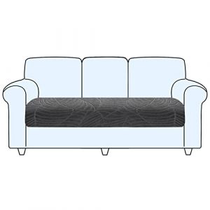 SHUOJIA Housse De Coussin De Canapé, Housse De Coussin Extensible, Housse Coussin D'assise Antidérapant, Housse De Protection pour Meubles Seat for Pets & Kids (Grey,Large-3-Seater) (SHUOJIA, neuf)