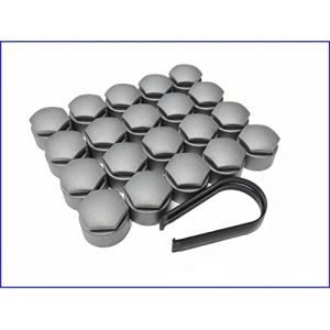 Partsdealers&reg; Couvre-&eacute;crous de roue ronds pour Audi A1 A3 A4 A5 A6 A7 A8 TT Q3 Q5 Q7 17mm (Gris clair mat) (Partsdealers, neuf)