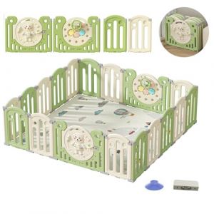 Lnhcrbs Parc Bebe Pliant pour Bébé, Stable Et Antidérapant,Playpen Pliable Bebe Est Stable Et Antidérapant Grâce Aux Verrous De Sécurité, Parc Bebe avec Tapis Peut Changer De Forme (Lnhcrbs, neuf)