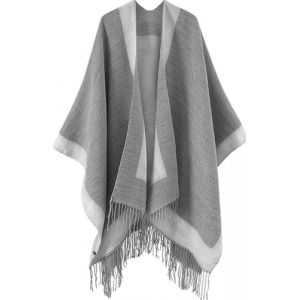 Lachi Poncho ch&acirc;le poncho cape cardigan ouvert sur le devant pour femme, gris clair, M/L (huouhusw, neuf)