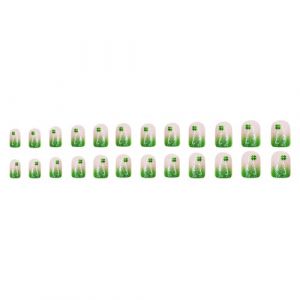 Lot de 24 faux ongles courts à presser en acrylique pour la Saint-Patrick, couverture complète, ongles en forme de trèfle vert (museourstyty, neuf)