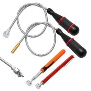 MAIXINNEW 4 Pi&egrave;ces Tige Magn&eacute;tique Aimant&eacute;e, Aimant M&eacute;canique Flexible Long, Outil de Ramassage Aimant&eacute; T&eacute;lescopable pour R&eacute;cup&eacute;rer Boulon sous Capot (DGMAIXIN, neuf)