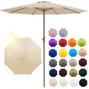 Auvent De Remplacement pour Parasol 4/3.5/3/2.8/2.7/2.5/2.3/2m 6/8 Baleines, Toile De Parasol D&eacute;port&eacute;, Housse De Rechange pour Parasol D'ext&eacute;rieur, Pour Cour, Jardin, Plage (S,8ribs:4m/13ft) (LFUK3, neuf)