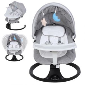 Balancelle Bebes Electrique, transat bebes, fauteuil inclinable avec t&eacute;l&eacute;commande Bluetooth, dossier r&eacute;glable &agrave; 5 vitesses, pour la chambre d'enfant, le salon et la relaxation pendant la grossess (fyresio, neuf)