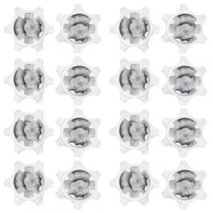 RUGBOL Lot de 16 Crampons pour Chaussures de Golf, Pointes de Cricket, Crampons filet&eacute;s, Accessoires pour Chaussures de Golf, Cadeau pour golfeurs (Blanc) (RUGBOL FR, neuf)