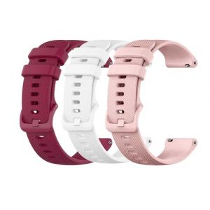 OcioDual 3 Pi&egrave;ces Bracelet Montre 22mm Bordeaux/Rose/Blanc, Bracelets de Montres pour Homme, Bracelet Montre Connect&eacute;e Femme en Silicone, Bracelets de Montres pour Femme, Unisexe (OcioDual, neuf)