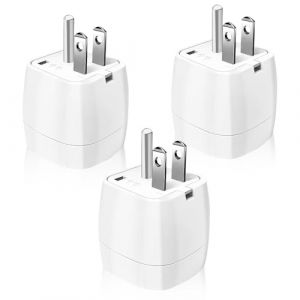 3 Pi&egrave;ces Adaptateur Prise USA, Adaptateur Prise France vers USA vers USA/Canada/Mexique, Adaptateur Type B, Adaptateur Voyage 2 Broches vers 3 Broches (CHRYSANTHOU-ANTONIA, neuf)