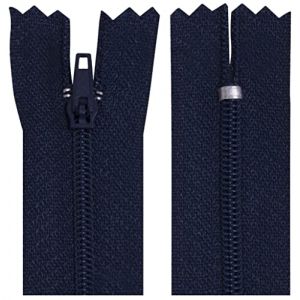 AERZETIX - C63095 - Lot de 10 Fermetures &eacute;clair &agrave; glissi&egrave;re spirale N&deg;3 non s&eacute;parable 16 cm en nylon - curseur autobloquant en m&eacute;tal - couleur bleu fonc&eacute; - v&ecirc;tement couture pantalon mercerie (Tuning, neuf)