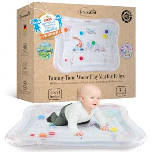 Tapis d'eau bébé XXL - Tummy Time gonflable 0-36 mois - Tapis d'éveil sensoriel Montessori pour le développement de la motricité du nourrisson - Jouet d'activités aquatiques pour bébés de Freudeskind (Freudeskind Shop, neuf)