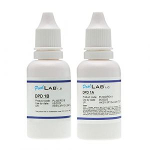 POWERHAUS24 PoolLAB R&eacute;actif liquide 30 ml DPD 1A + 30 ml DPD 1B pour d&eacute;terminer le chlore libre, fabriqu&eacute; en Allemagne, utilisation simplifi&eacute;e (POWERHAUS24, neuf)