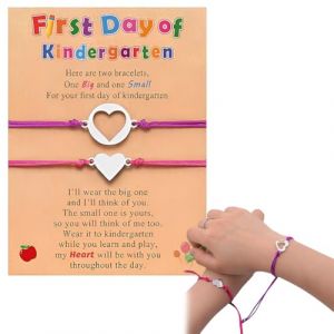 VONJUMA 2 Pièces Bracelet Mere Fille Bracelet Enfin Écolier Pour Fille Cadeau De Rentrée Des Classes Cadeau De Rentrée Des Classes Cadeaux Pour Filles Et Garçons Violet Rosa (VONJUMA STORE, neuf)