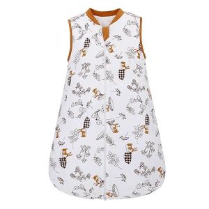 LAT LEE AND TOWN Gigoteuse pour bébé avec fermeture éclair, 100 % coton pour l'hiver, sans manches, sac de couchage, pyjama chaud (champignon de lapin, S) (Little Angel Group, neuf)