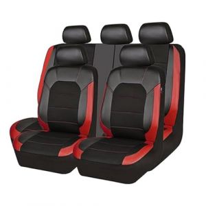 MeKnMoney Voiture Ensembles de Housses Si&egrave;ge pour VW T5 T6 T6.1 California Multivan Transporter T7, 9 Pi&egrave;ces Housses Siege Avant Arri&egrave;re Coussin Accessoires,C/Black Red (shengxinchuanghui, neuf)