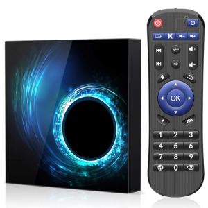 Android TV Box 10.0, Android Box 4GB RAM 32GB ROM Quad-Core Arm Cortex-A53 Con WiFi 2.4G/5.0G Ethernet 10/100M 6k HD Boitier TV Android (YANYU TECH, neuf)