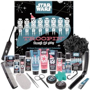 MAD Beauty – Calendrier de l'Avent Disney STAR WARS pour homme avec 24 produits cosmétiques, bien-être pour homme, avec gel douche, shampoing, savon, peigne – Calendrier de Noël, motif Stormtrooper (Spoiled Brat UK, neuf)