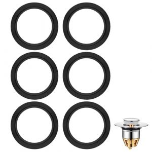 HOWAB Joint Bonde Lavabo Evier: Lot De 6 Joints D'&eacute;tanch&eacute;it&eacute; de Rechange en Caoutchouc, Compatible avec Bouchon &agrave; Pression 31/38mm, pour Cuisine et Salle de Bain (HongWangBin, neuf)